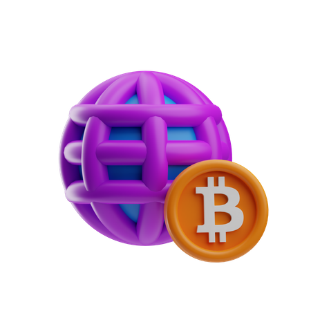 Globales Bitcoin  3D Icon