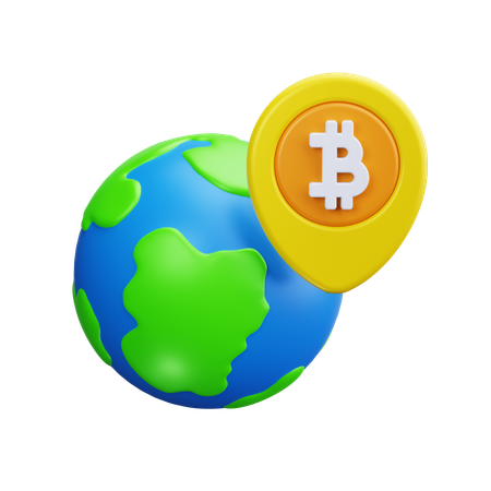 Global bitcoin network  3D Icon