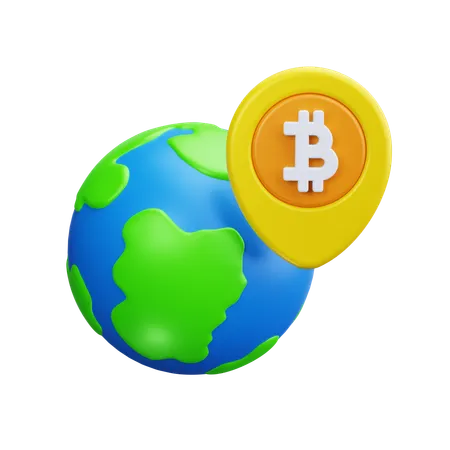 Global bitcoin network  3D Icon