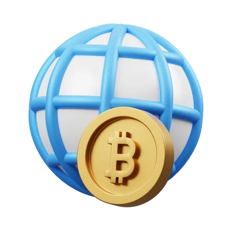 Global Bitcoin Network  3D Illustration