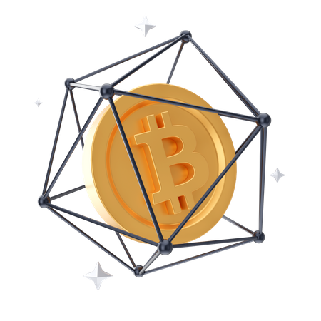 Global Bitcoin Network 3D Illustration