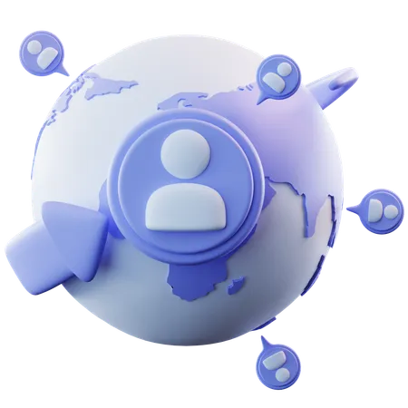 3 D Illustration Business Global Networking 3D Icon