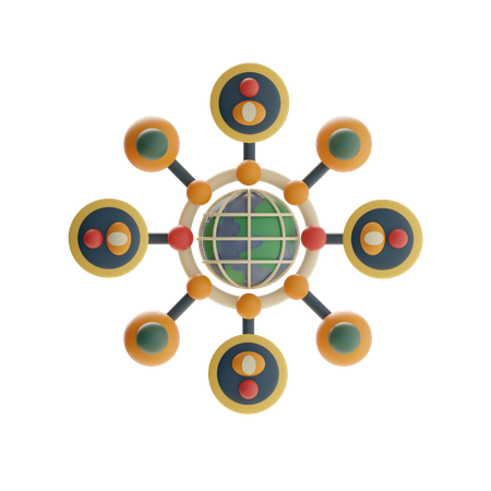 Global Business Network  3D Icon