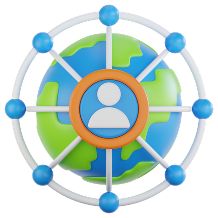 Global Business Networking  3D Icon