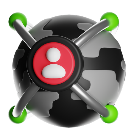 Global Business Networking  3D Icon