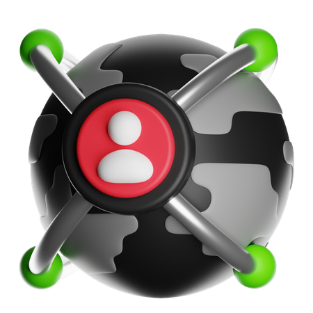 Global Business Networking  3D Icon