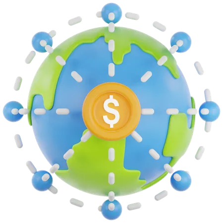 Global Business Networking  3D Icon