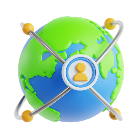 Global Business Networking  3D Icon