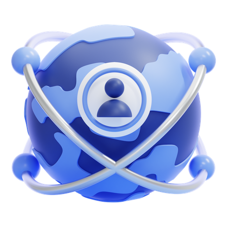 Global Business Networking  3D Icon