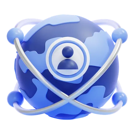 Global Business Networking  3D Icon