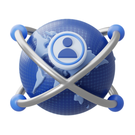 Global Business Networking  3D Icon