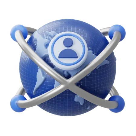 Global Business Networking  3D Icon