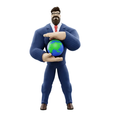 Global Businessman  3D Illustration