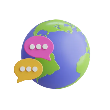 Global chat  3D Icon