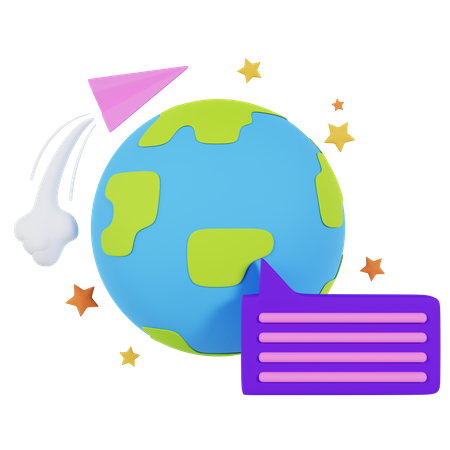 Global Chat  3D Icon