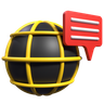 global chat 3d logos