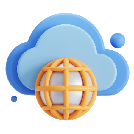 Global Cloud Network  3D Icon