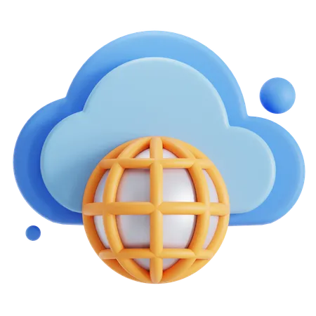 Global Cloud Network  3D Icon