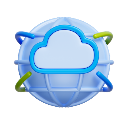 Global Cloud Sync  3D Icon