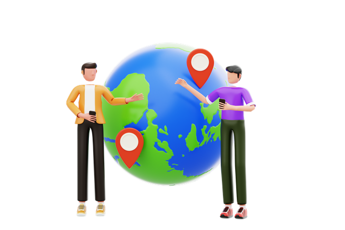 Global Communication Network  3D Icon