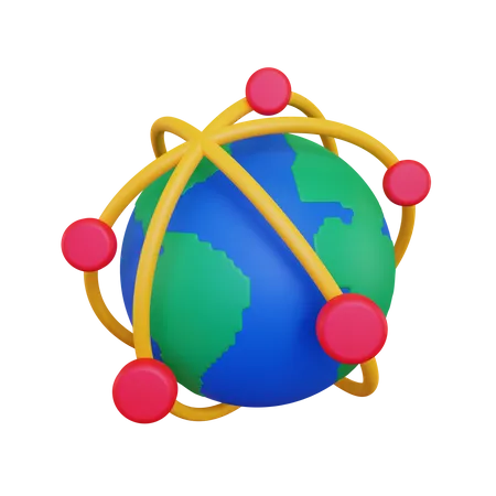 Global connection  3D Illustration