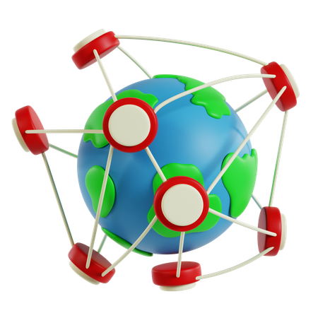 Global Connectivity Network  3D Icon