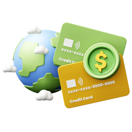 Global Credit Card  3D Icon