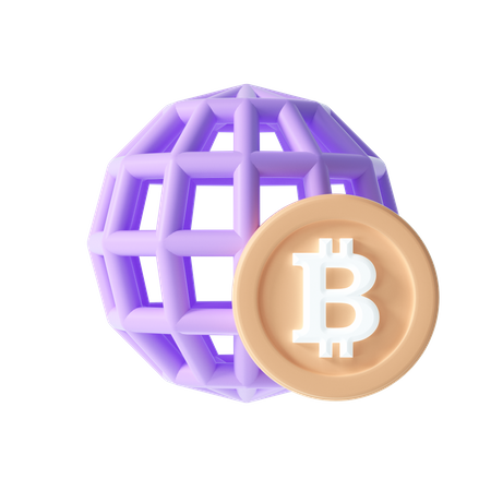 Global Cryptocurrency exchange  3D Illustration