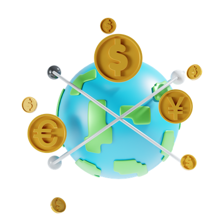Global Currencies  3D Icon