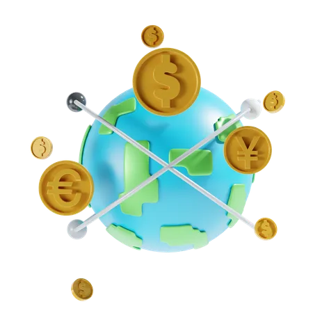 World Currency 3 D Icon Illustration 3D Icon