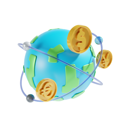 Global Currencies  3D Icon
