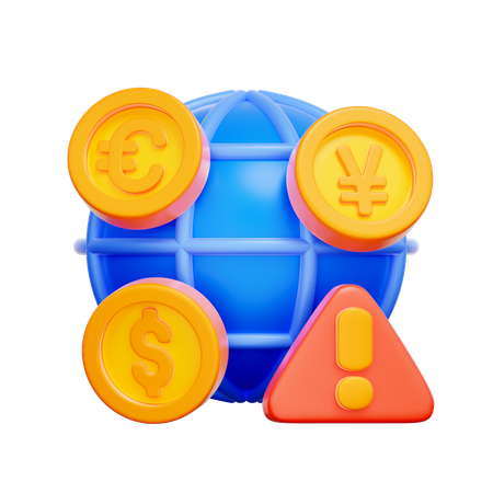 Global Currency Crisis  3D Icon