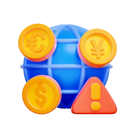 Global Currency Crisis  3D Icon