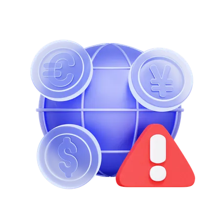 Global Currency Crisis  3D Icon
