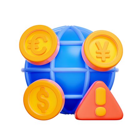 Global Currency Crisis  3D Icon