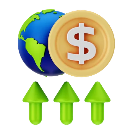 Global Currency Growth  3D Icon