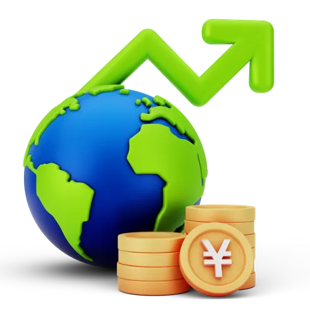 Global Currency Growth  3D Icon