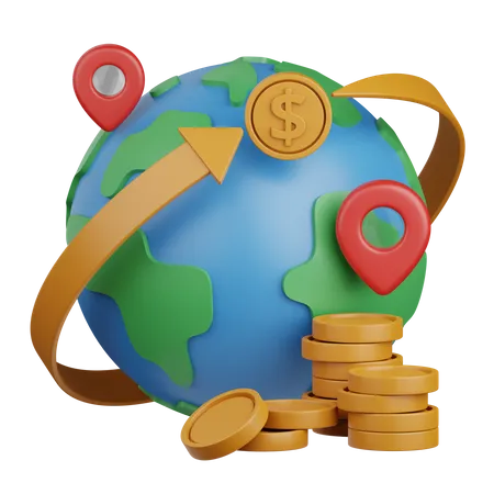 Global Currency Location  3D Icon