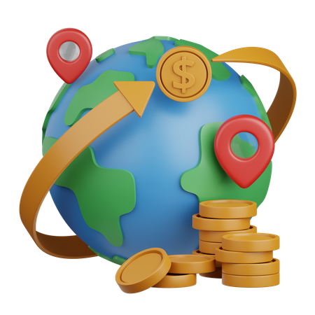 Global Currency Location  3D Icon