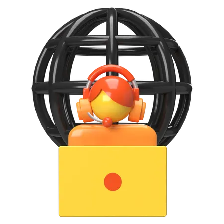 Global Customer Service  3D Icon