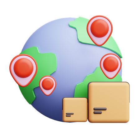 글로벌 배송  3D Icon