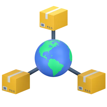 Delivery Package Global Distribution 3 D Icon Illustration 3D Icon