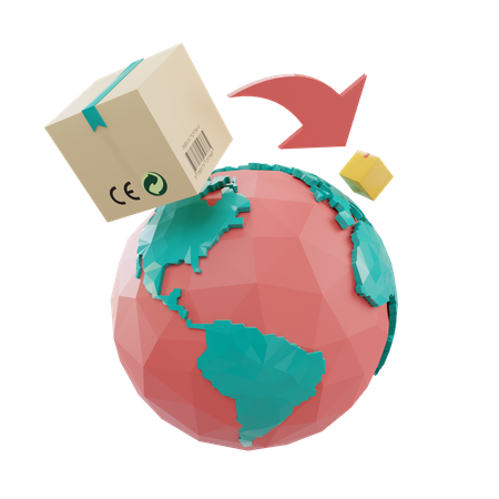 Global Delivery Location  3D Icon