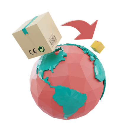 Global Delivery Location 3D Illustration
