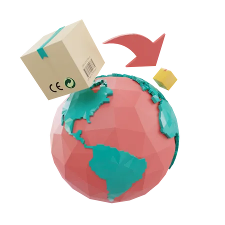 Global Delivery Location  3D Illustration