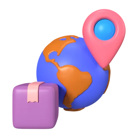 Global Delivery Location  3D Icon