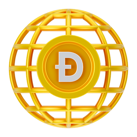 Global Dogecoin  3D Icon