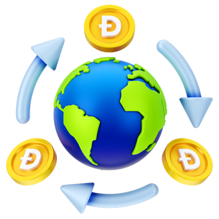 Global Dogecoin Exchange  3D Icon