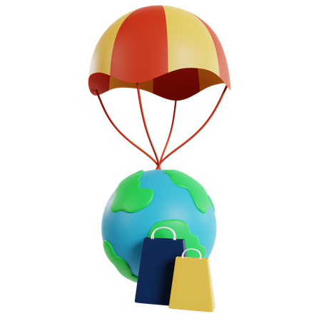 Global E-commerce Shopping  3D Icon