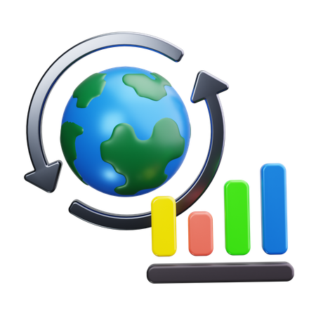 Global Economic Analysis  3D Icon